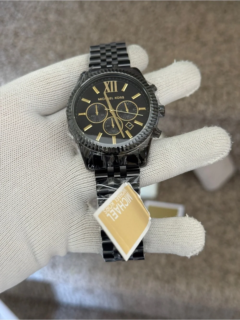 Michael Kors men’s Lexington 44mm Case Stainless Steel Black Watch